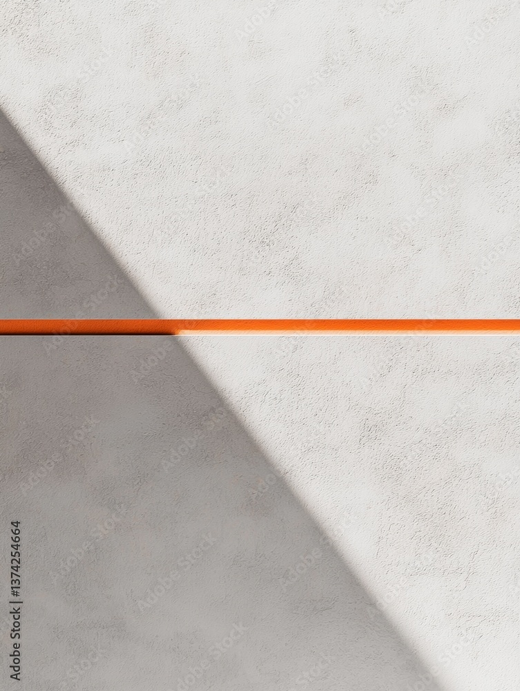 Close-up of a white wall with a diagonal orange line running horizontally across it. the line appears to be made of a smooth, textured material, possibly concrete or stucco. Close-up of a white wall with a diagonal orange line running horizontally across it. the line appears to be made of a smooth, textured material, possibly concrete or stucco.