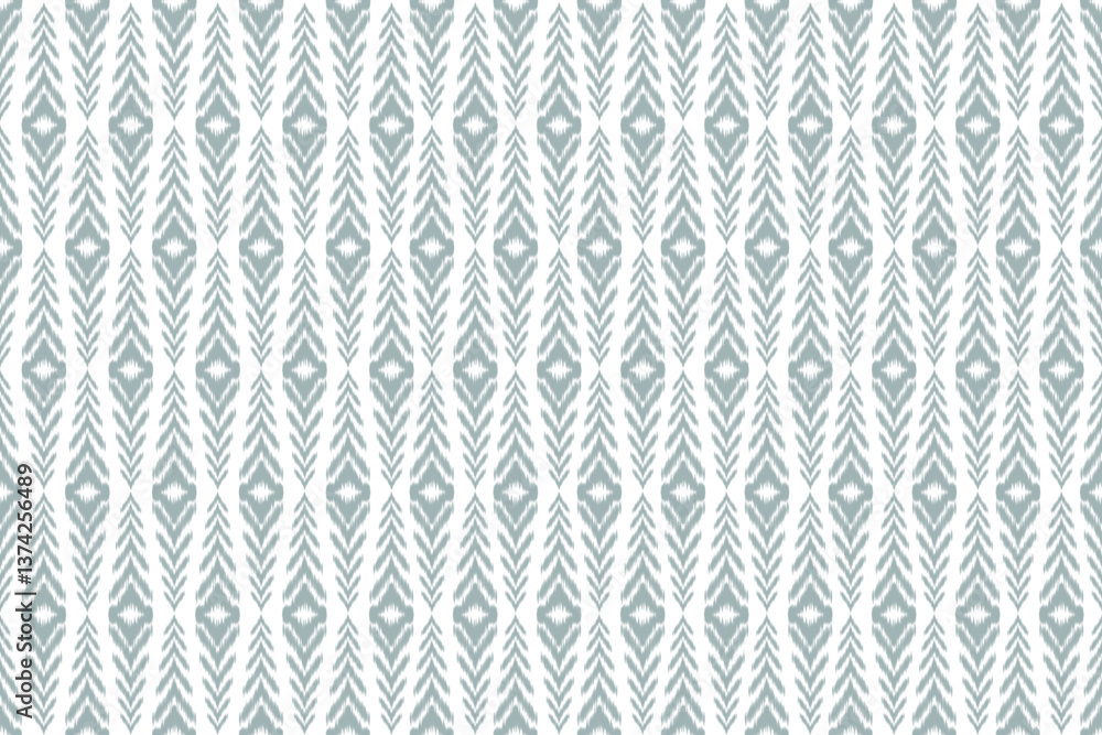 Seamless Ikat pattern inspired handwoven textiles. design features soft, blurred edges bold geometric shapes, reflecting heritage Southeast Asian fashion, home decor, wallpaper, packging Seamless Ikat pattern inspired handwoven textiles. design features soft, blurred edges bold geometric shapes, reflecting heritage Southeast Asian fashion, home decor, wallpaper, packging