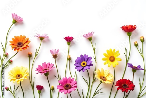 Wallpaper Mural flowers on white background Torontodigital.ca