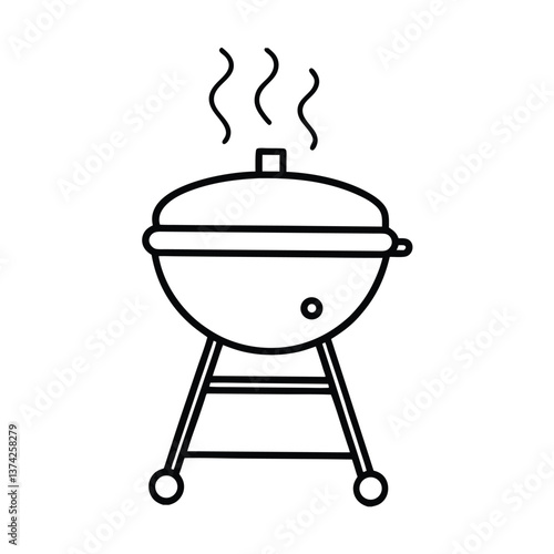 Kettle BBQ Grill, Outdoor Cooking, Summer Barbecue, Food, Smoker