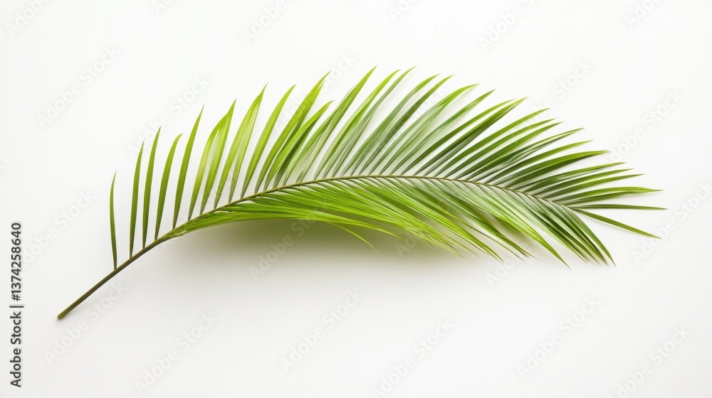 Fototapeta premium Green palm branch isolated. Generative AI