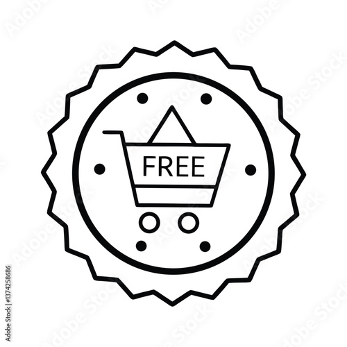 Free Shipping Badge Shopping Cart, Online Deals, Freebie Offer