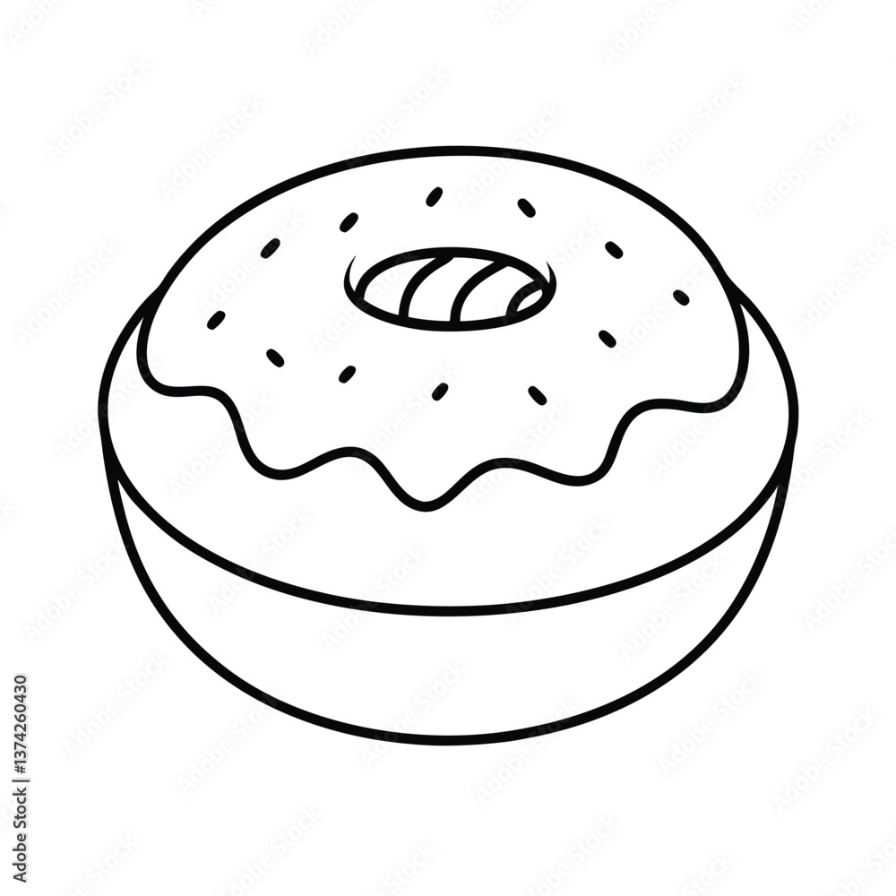 Sweet Donut Illustration Glazed, Sprinkled, Delicious Bakery Treat Sweet Donut Illustration Glazed, Sprinkled, Delicious Bakery Treat