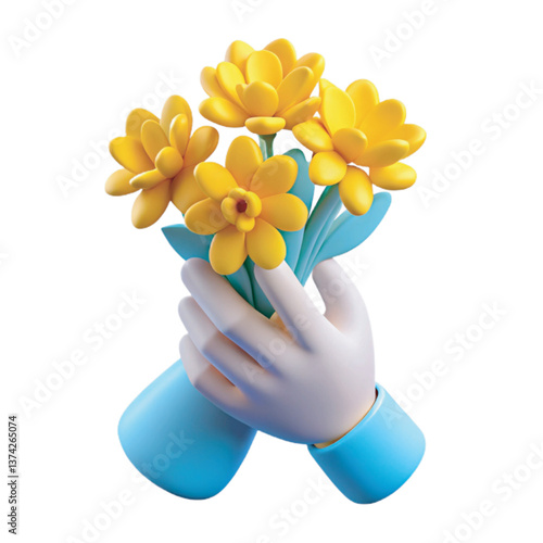 A heartfelt moment of kindness captured in a minimalist scene for bring flowers to someone day