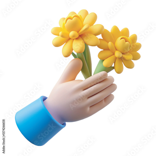A heartfelt moment of kindness captured in a minimalist scene for bring flowers to someone day