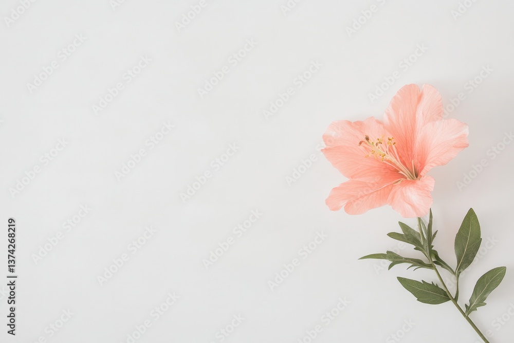 single vividly colored flower in full bloom is centered on pristine white background single vividly colored flower in full bloom is centered on pristine white background