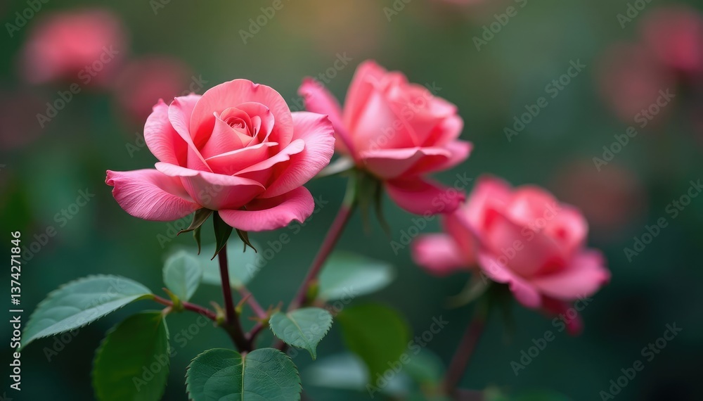 Small scale, repeating rose buds in muted tones, muted, floral Small scale, repeating rose buds in muted tones, muted, floral