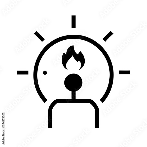 Abstract figure with fire symbolizes creativity and inspiration  