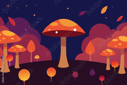 seamless pattern with mushrooms