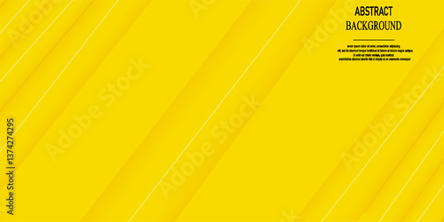 Abstract modern bright yellow gradient background. Trendy simple diagonal dynamic geometric stripes vector design with shine lines and shadow.vector