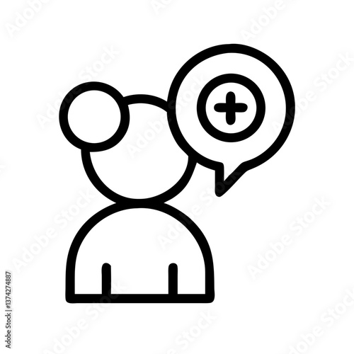 Line art of a person thinking about positive change  