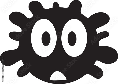 Cute cartoon germ illustration for educational and health-themed designs.