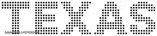 Texas Black Dot Text with Transparent Background