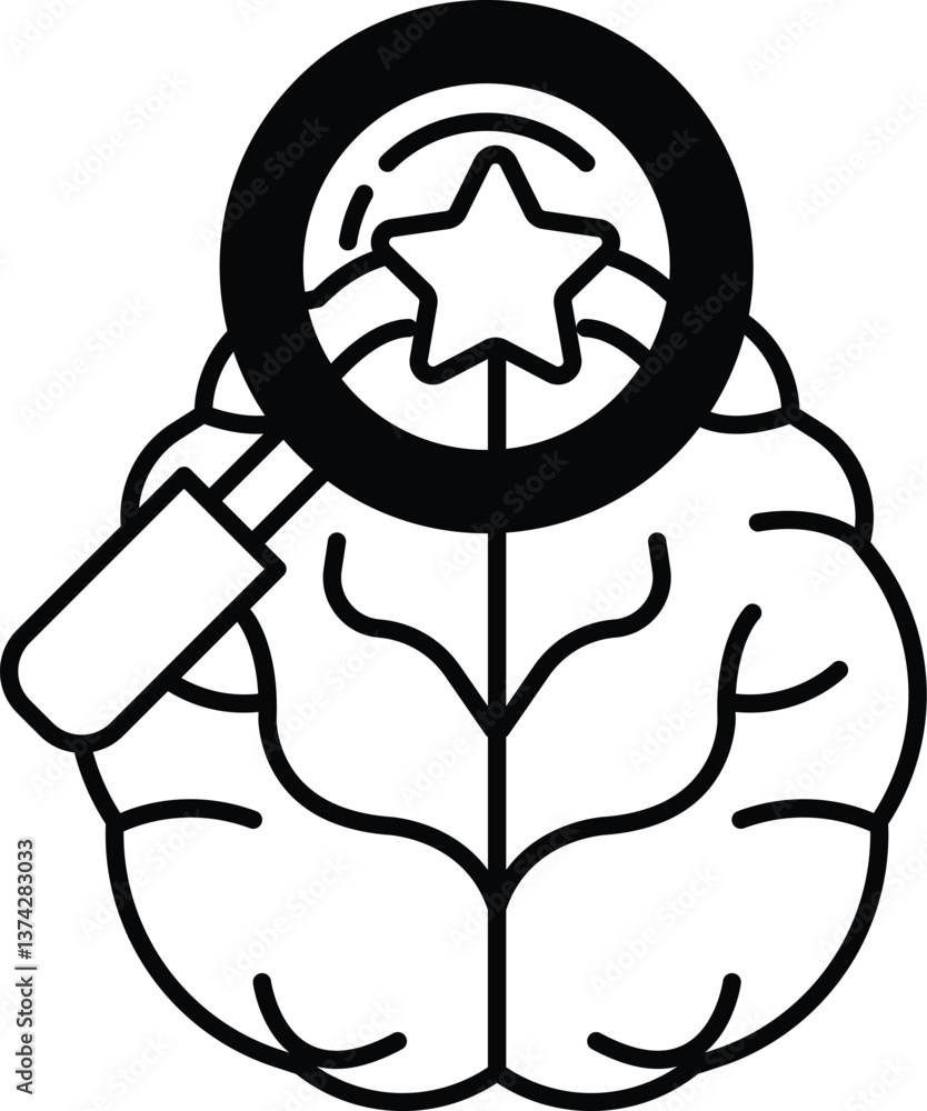 Obraz premium brain with a magnifying glass on it