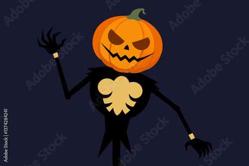 halloween pumpkin with bats