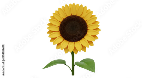 A single vibrant sunflower stands tall against a soft background