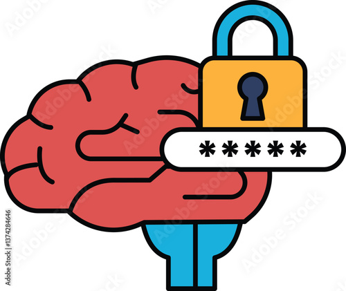 A brain with a lock on it