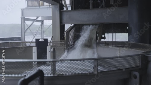 an fish elevator dumping it's fish