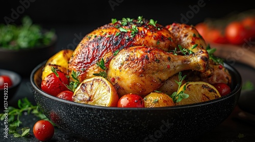 Roasted chicken with lemon and vegetables (1)
