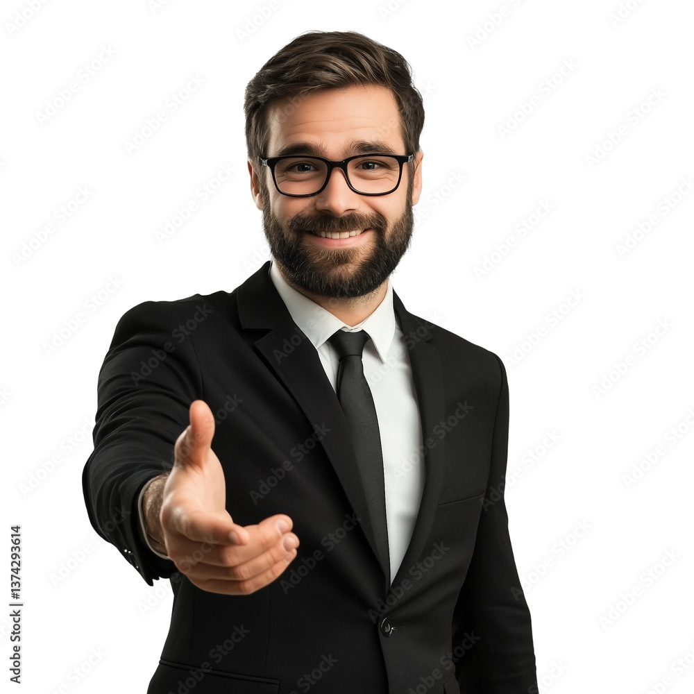 Businessman smiling and extending hand for handshake,positive perspective,PNG,clipart,transparent Businessman smiling and extending hand for handshake,positive perspective,PNG,clipart,transparent