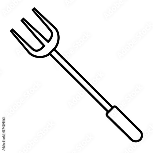 Clean pitchfork icon vector, ideal for farm logos, garden tools, and rustic design themes.
