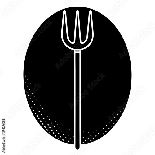 Clean pitchfork icon vector, ideal for farm logos, garden tools, and rustic design themes.