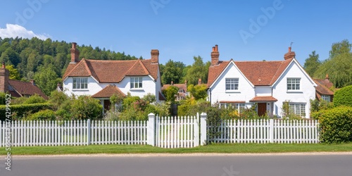 Charming white houses with ...