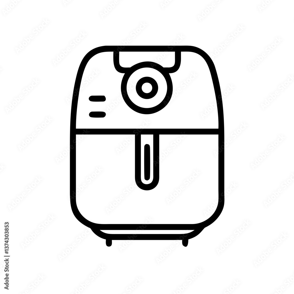Air Fryer Icon in Minimalist Style on Clear Background Air Fryer Icon in Minimalist Style on Clear Background