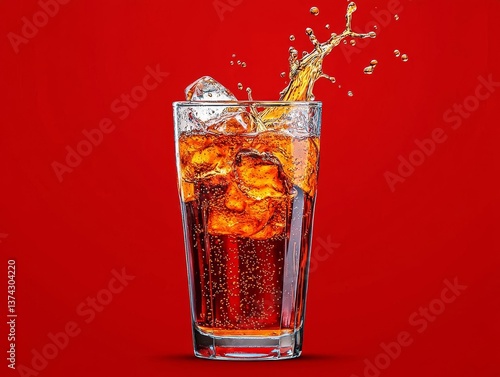 Cola Splashing background with soda bubble Soft drink or Refreshment