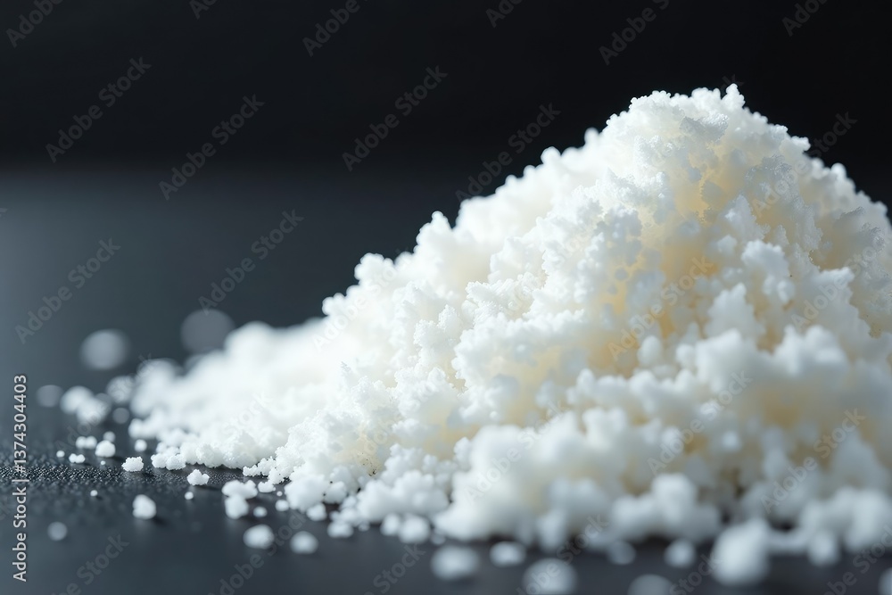Fine white granulated sugar, close-up texture, ingredient, candy Fine white granulated sugar, close-up texture, ingredient, candy
