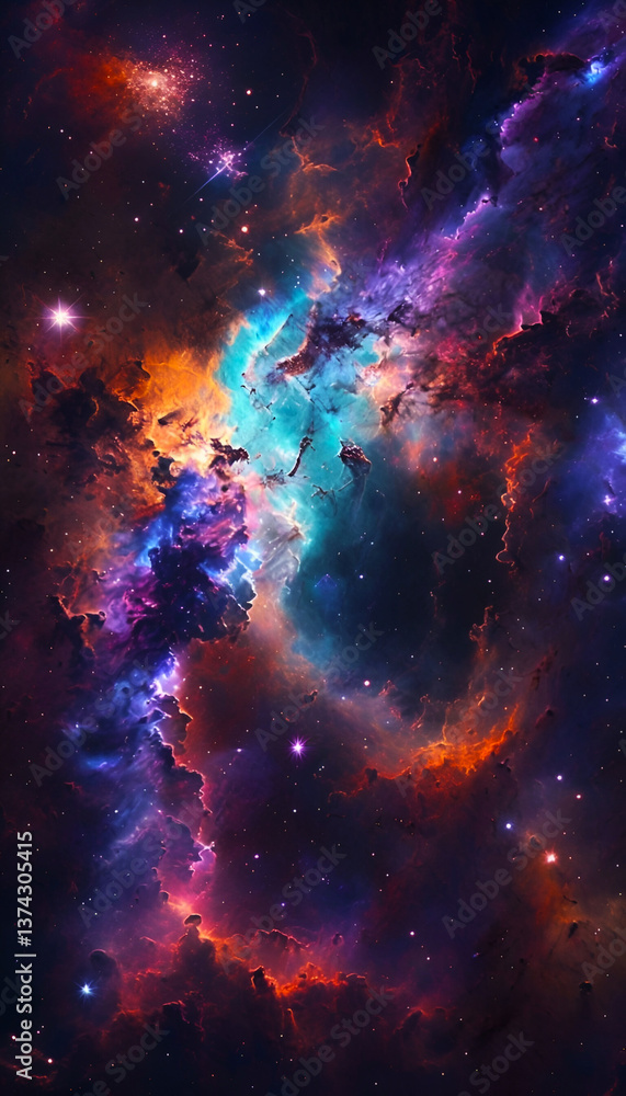 Naklejka premium abstract space background with colors