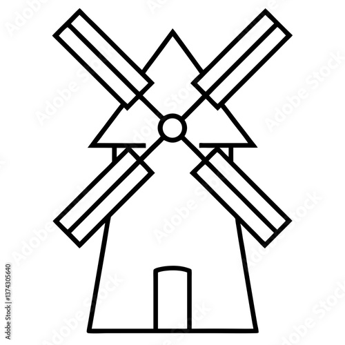 Windmill Icon - Clean and Minimalist Vector Illustration