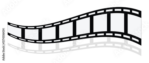 film strip isolated icon, camera and cinema strip border  icon on white background.