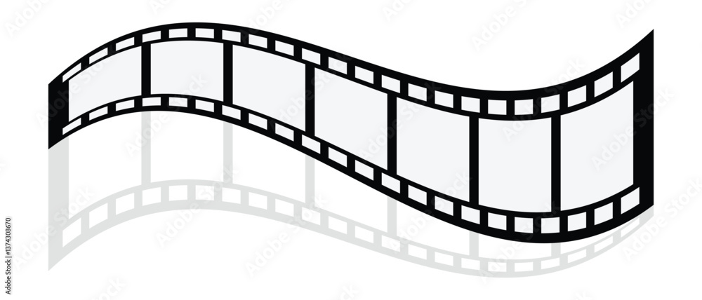Fototapeta premium film strip isolated icon, camera and cinema strip border icon on white background.