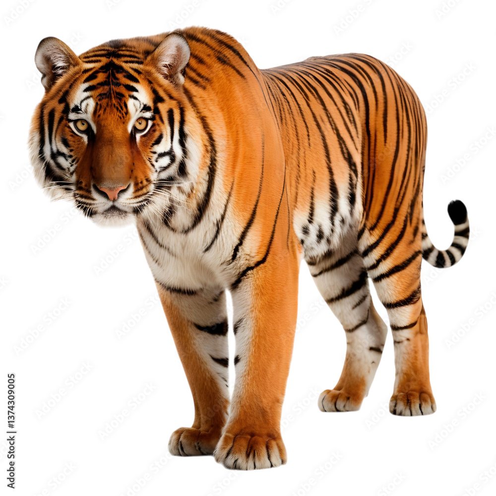 Naklejka premium Bengal Tiger Walking Towards the Viewer