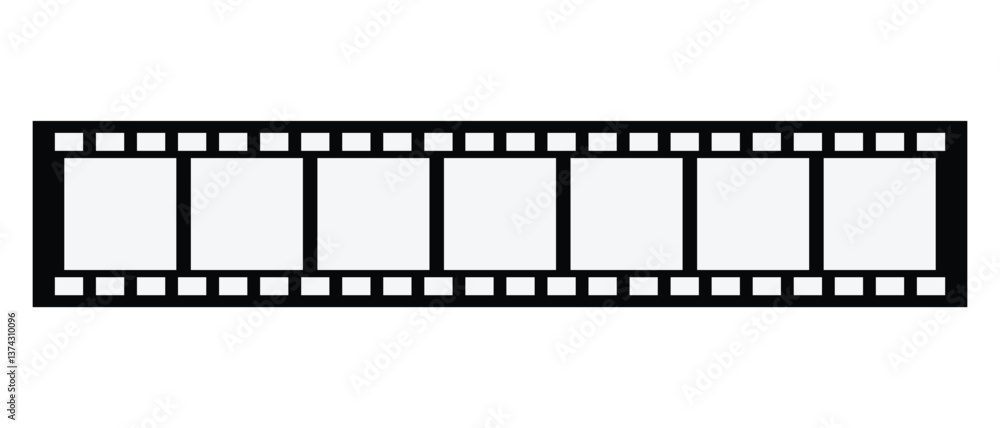 Fototapeta premium film strip isolated icon, camera and cinema strip border icon on white background.