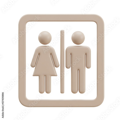 Modern Restroom Sign: Gender Neutral WC Icon