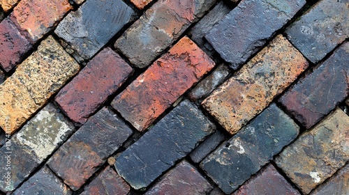 Patterned brickwork, varying colors