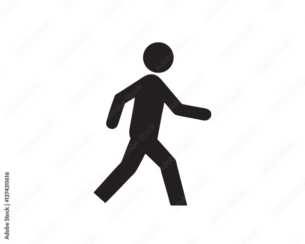 Navigation Walking Person Icon in Flat Design Navigation Walking Person Icon in Flat Design
