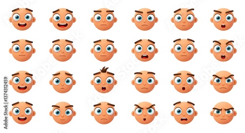 Repeated Cartoon Faces with Expressions