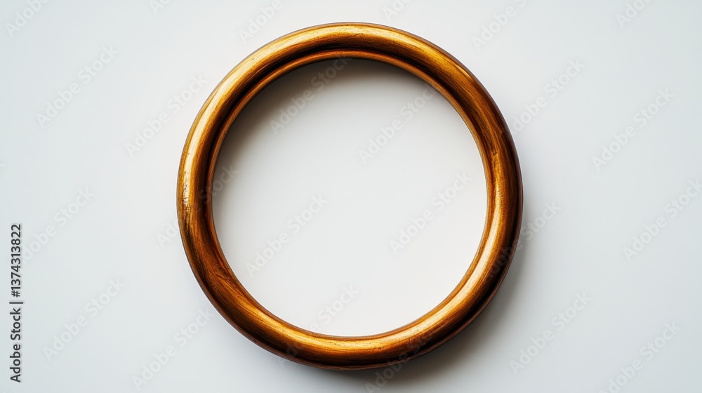 Elegant golden circle frame on white background artistic design element with empty center space for text or image Elegant golden circle frame on white background artistic design element with empty center space for text or image
