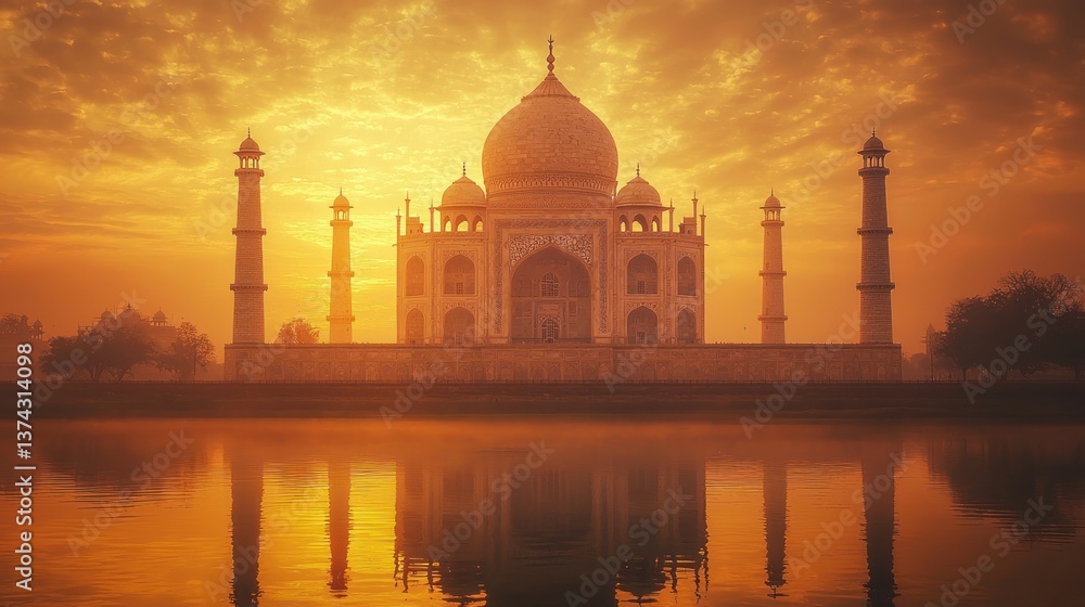 Fototapeta premium Sunrise over Taj Mahal