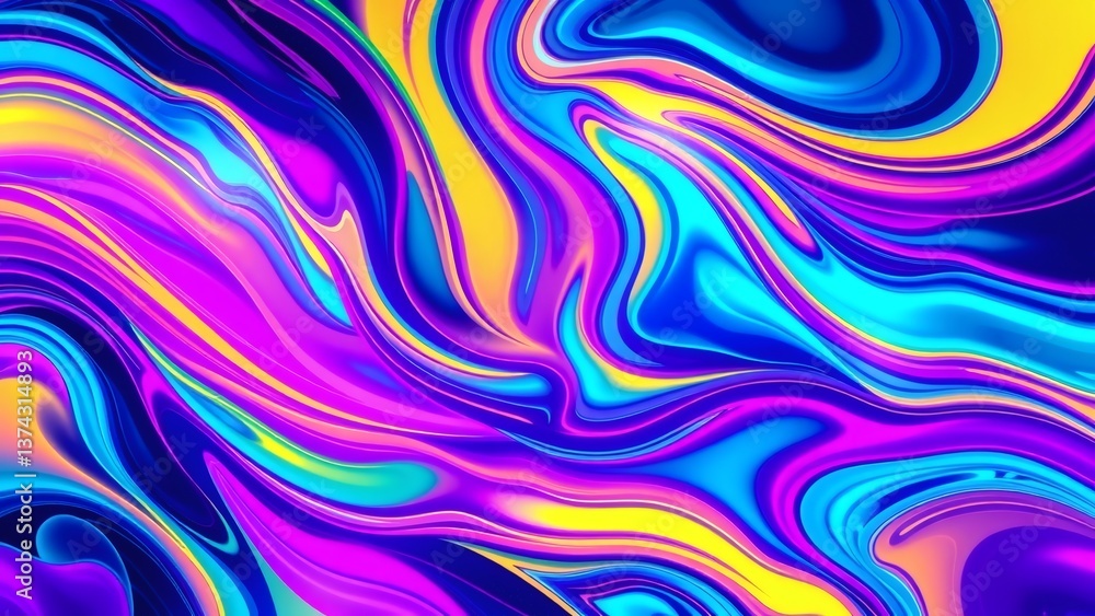 Vibrant swirls of liquid light paint a psychedelic dreamscape, showcasing electric blues, pinks, and yellows in a hypnotic abstract flow. Vibrant swirls of liquid light paint a psychedelic dreamscape, showcasing electric blues, pinks, and yellows in a hypnotic abstract flow.