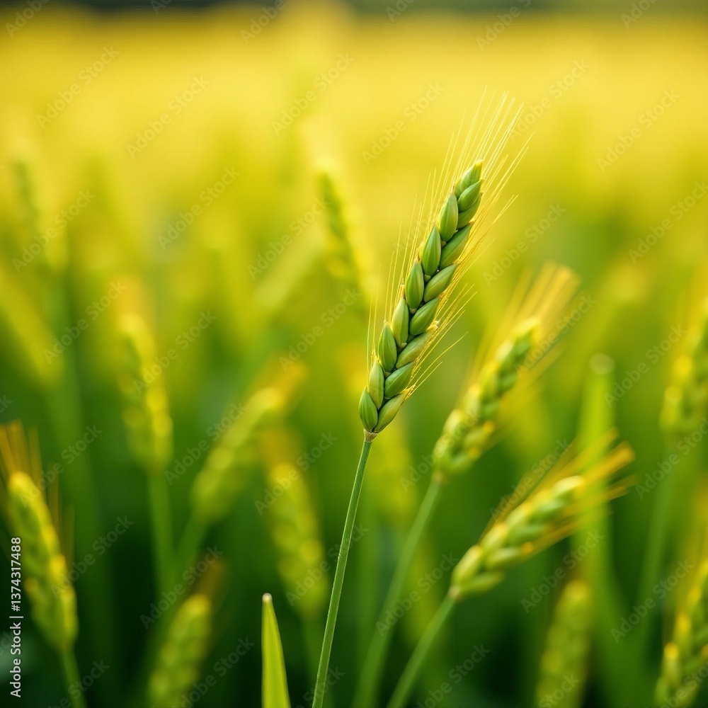 Close-up of golden wheat spikelets in a beautiful field, harvest, farm, agriculture Close-up of golden wheat spikelets in a beautiful field, harvest, farm, agriculture