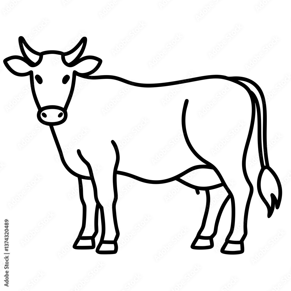 Cow Icon Vector – Minimalist Farm Animal Graphic for Branding & Design Cow Icon Vector – Minimalist Farm Animal Graphic for Branding & Design
