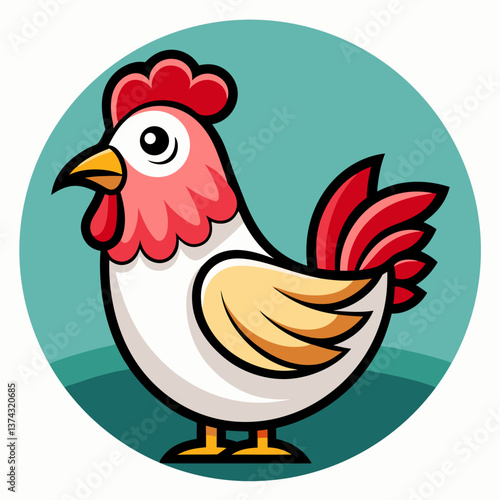 Clean and versatile chicken icon vector for farm, food, and poultry-themed graphic designs.