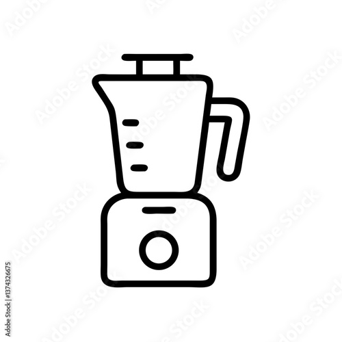 Modern food processor icon in minimal style on clear background  