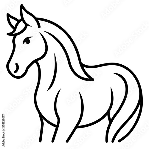 Elegant horse icon vector, perfect for logos, websites, and digital designs. Scalable and crisp.