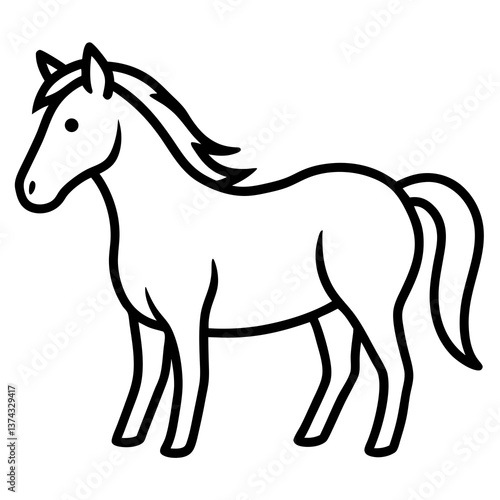 Elegant horse icon vector, perfect for logos, websites, and digital designs. Scalable and crisp.