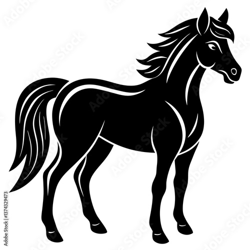 Elegant horse icon vector, perfect for logos, websites, and digital designs. Scalable and crisp.